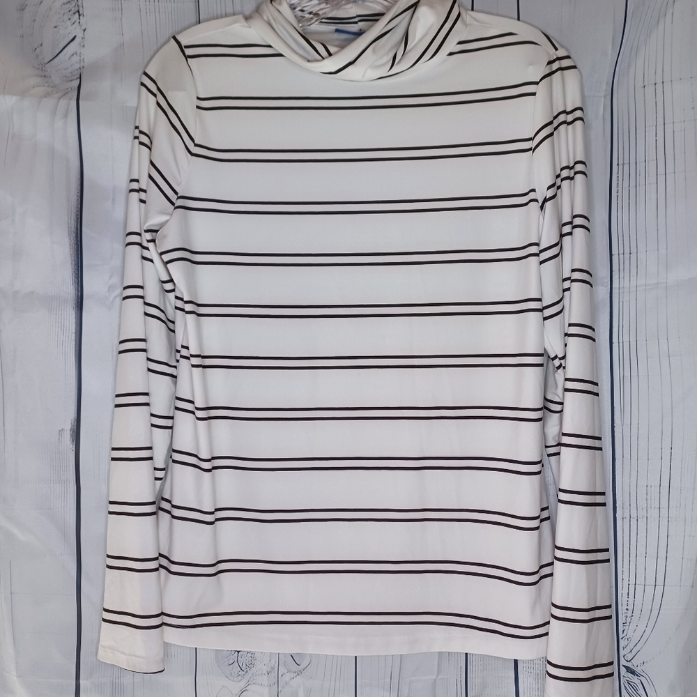 Apt. 9 Black and white striped turtle neck
